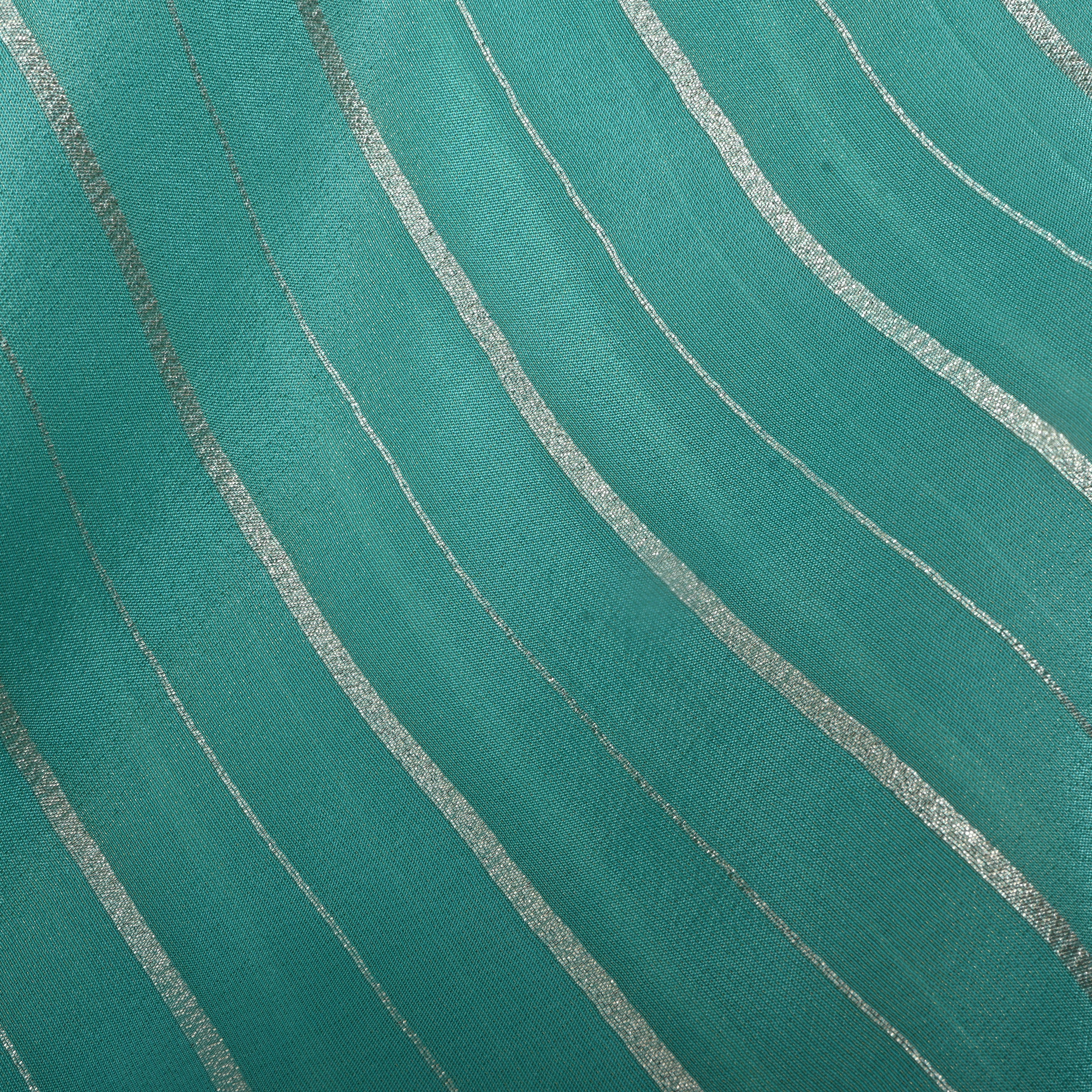 Bright Turquoise Zari Woven Tissue Fabric