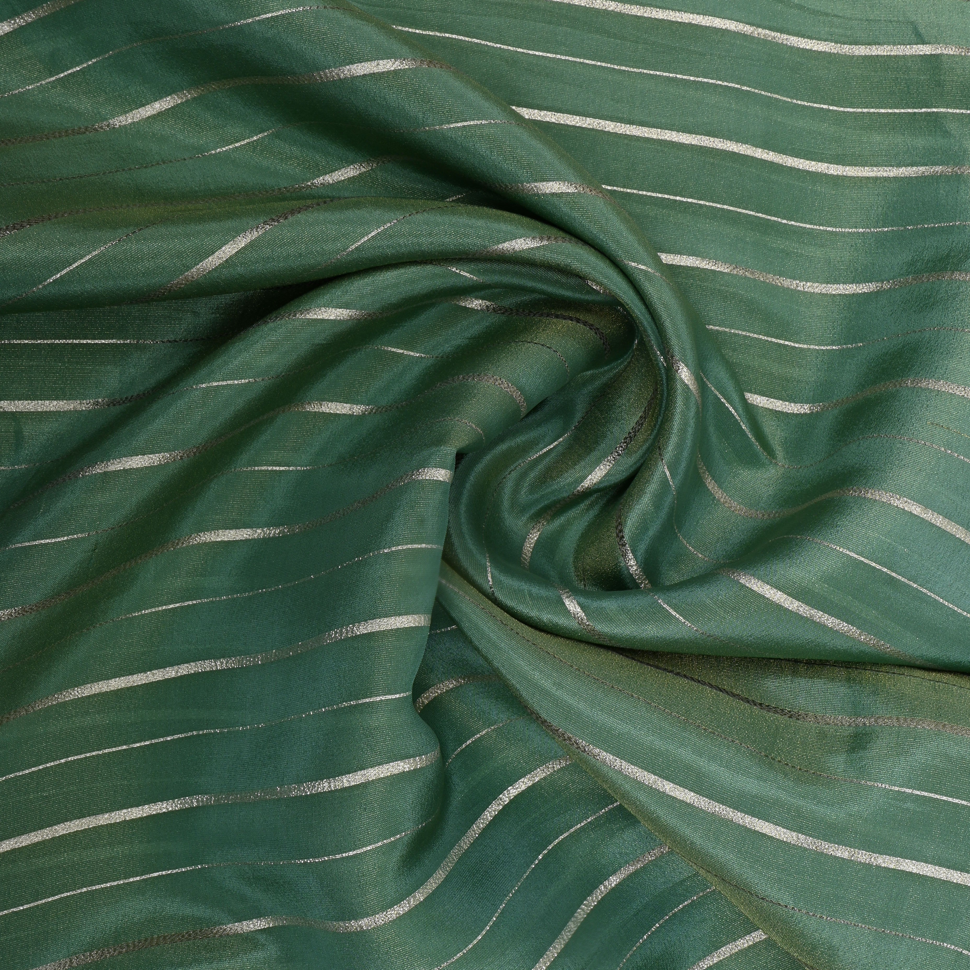Grass Green Zari Woven Tissue Fabric