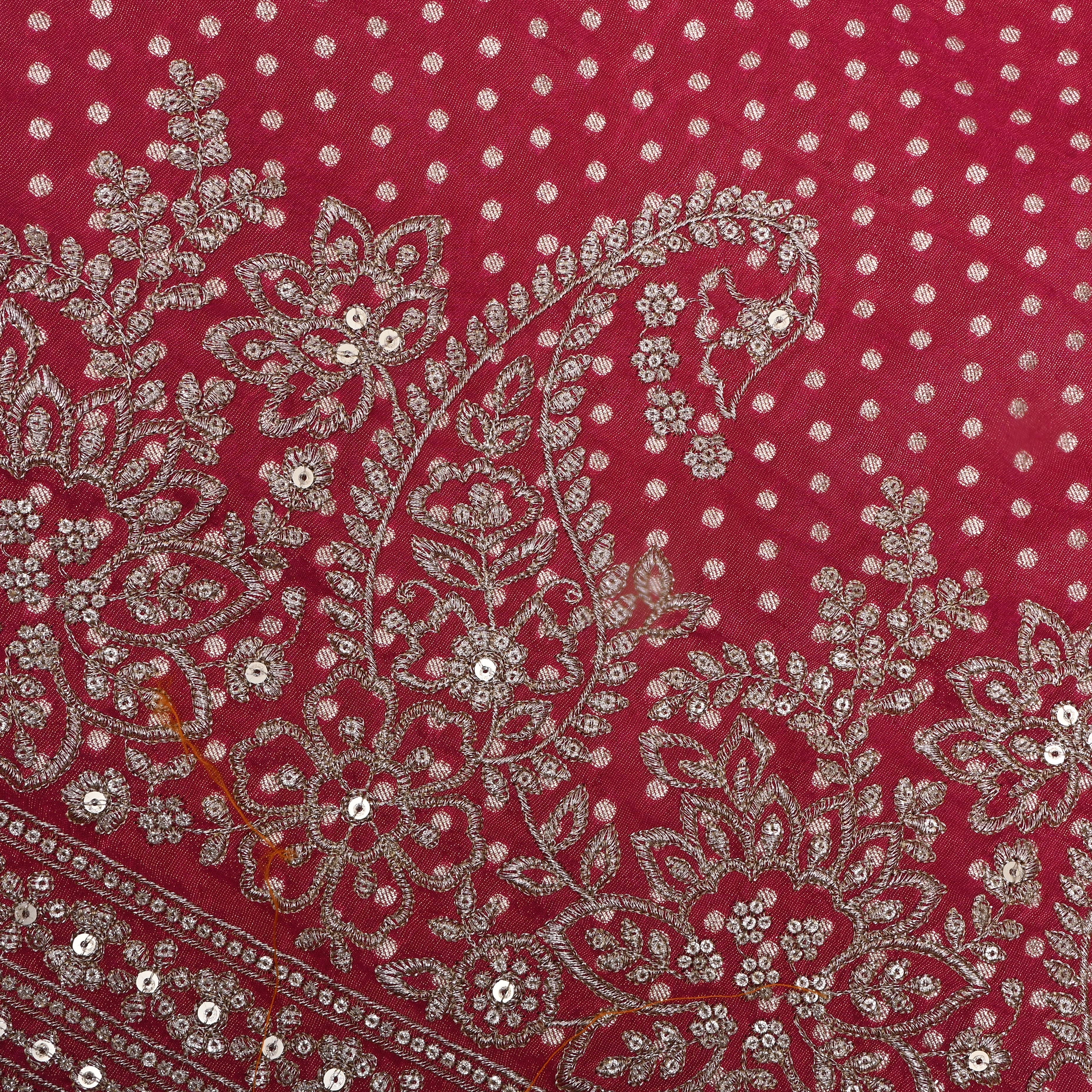Red Zari Woven Tissue Fabric