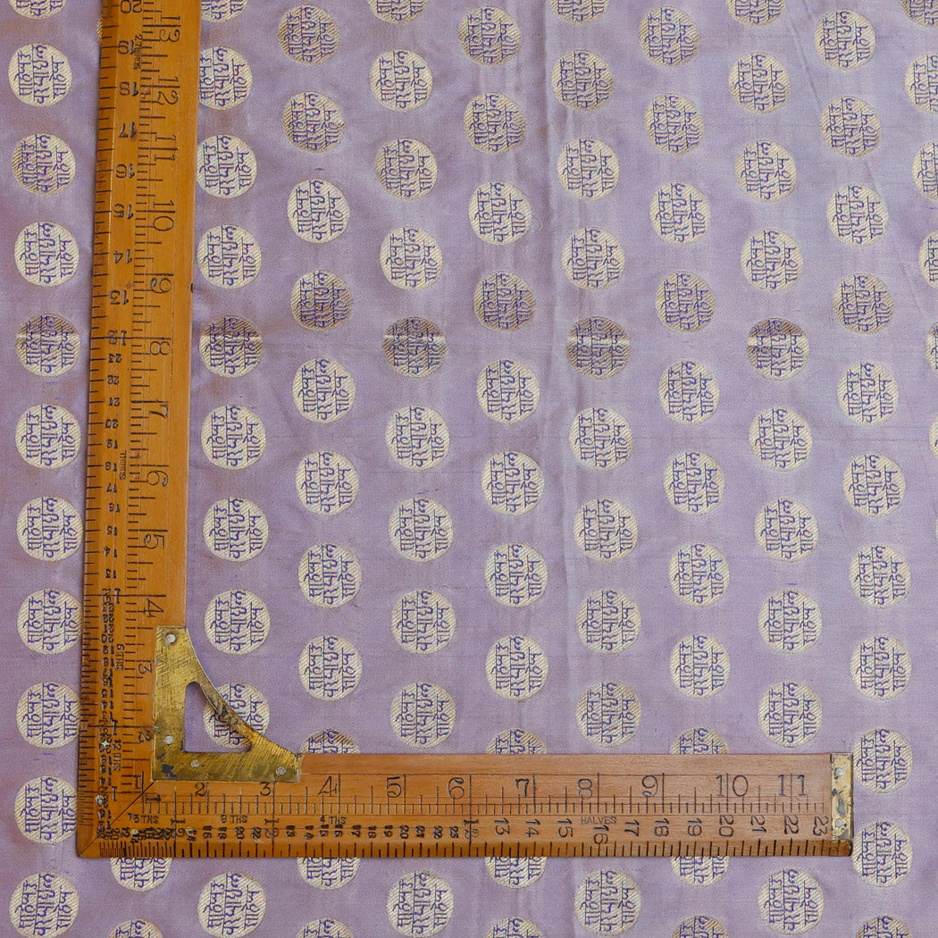 Pastel Lilac Pink Color Satin Silk Fabric With Polka Dots