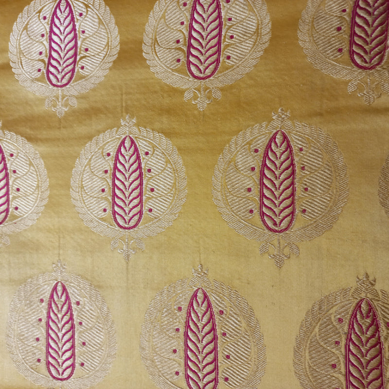 Gandham Sandalwood Yellow Gajji Silk Fabric
