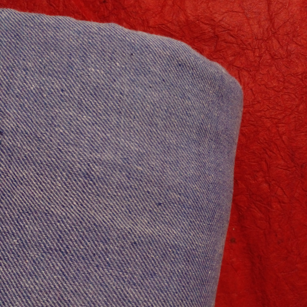 Dark Cornflower Blue Color 80 Count Cotton Handloom Fabric