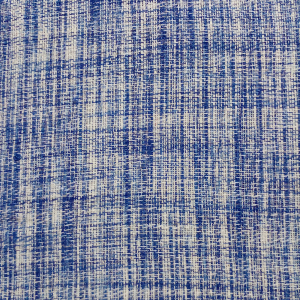 Blue And White Twill Plain Matka Handloom Fabric