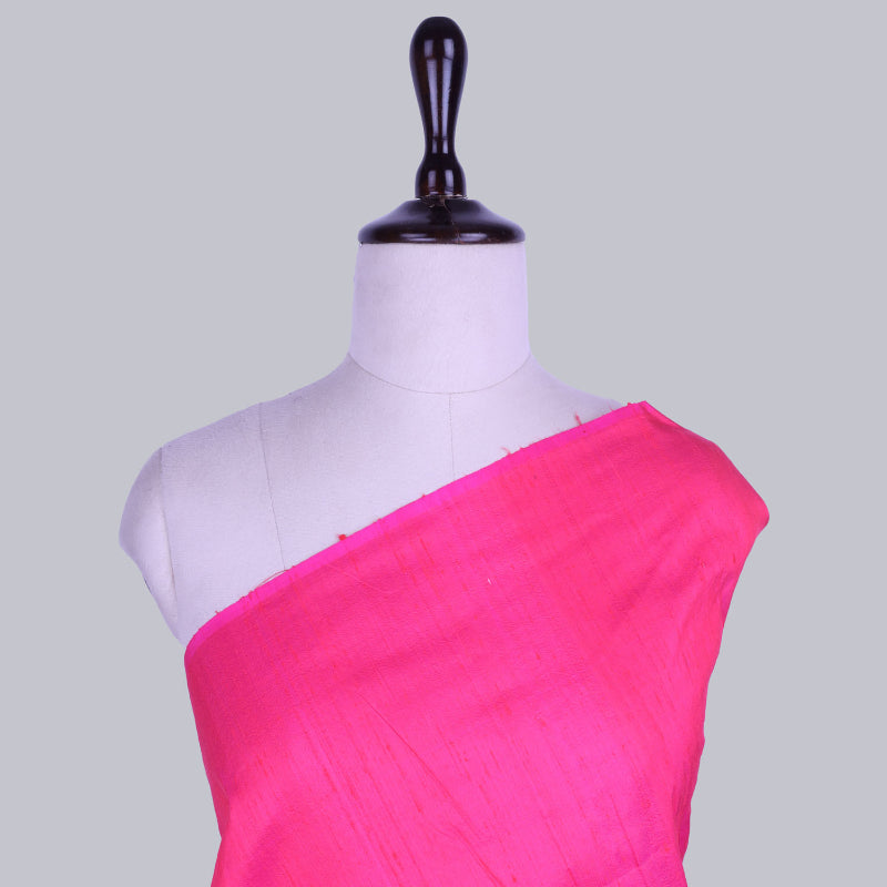 Vivid Pink Color Plain Silk Fabric