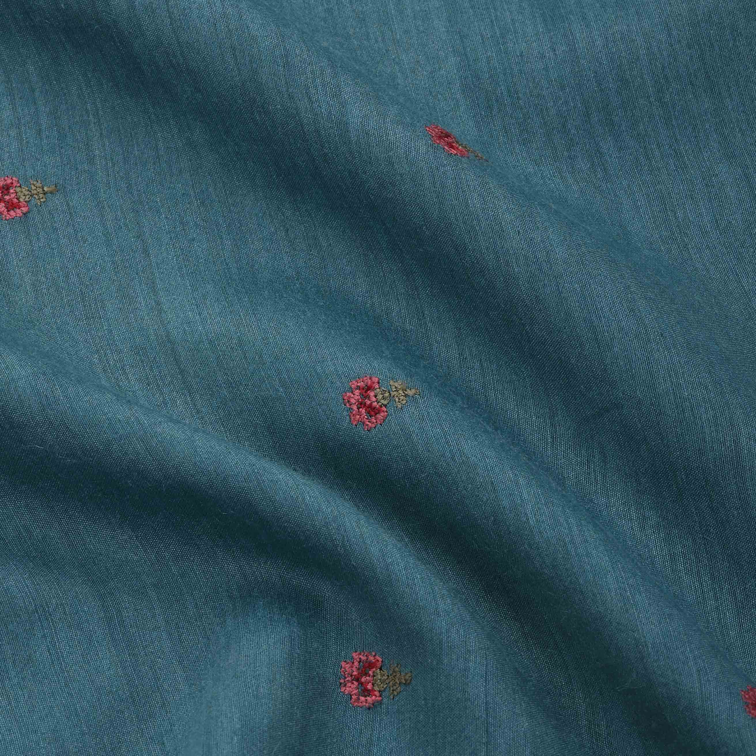 Blue Sapphire Moonga Embroidery Fabric