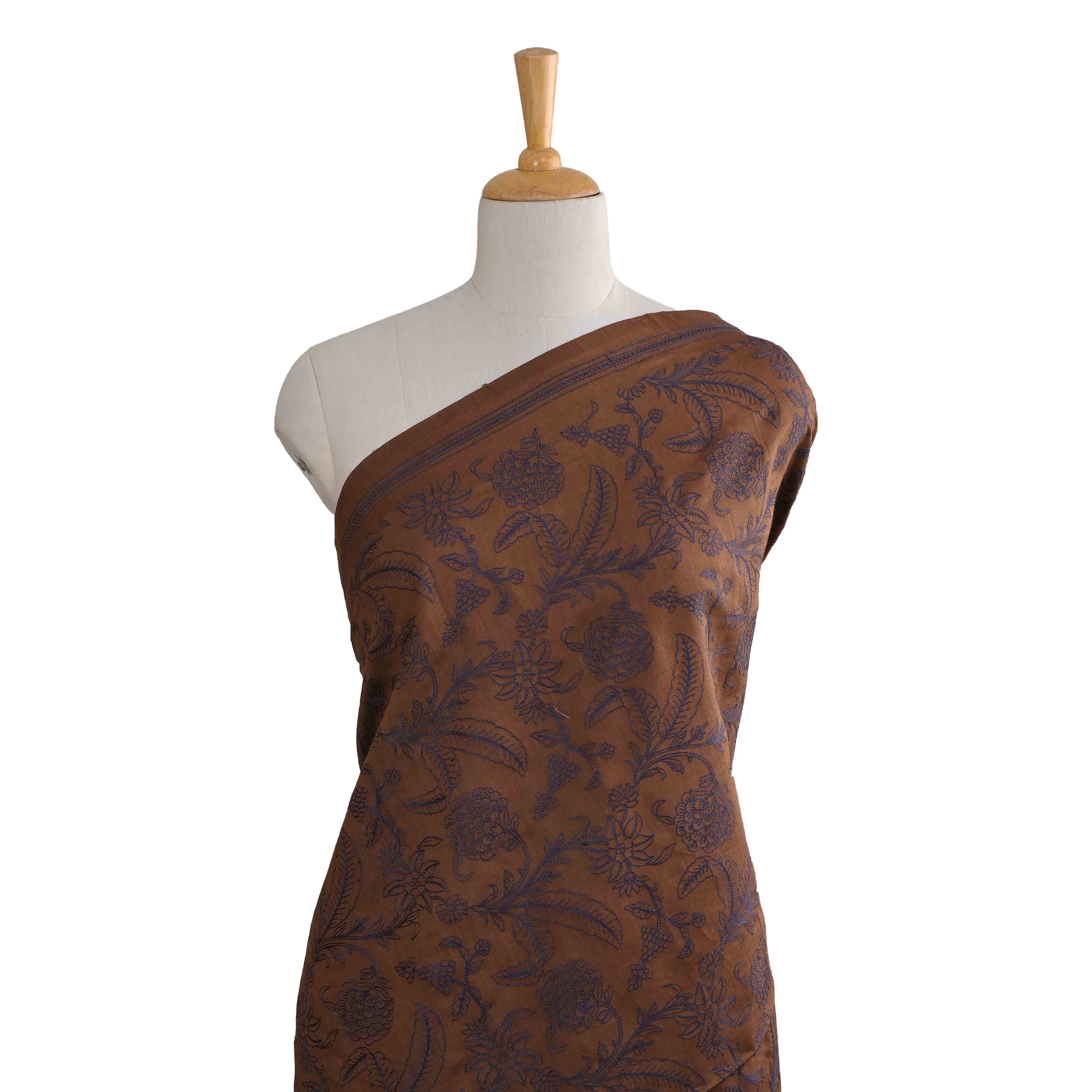 Pastel Brown Moonga Embroidery Fabric