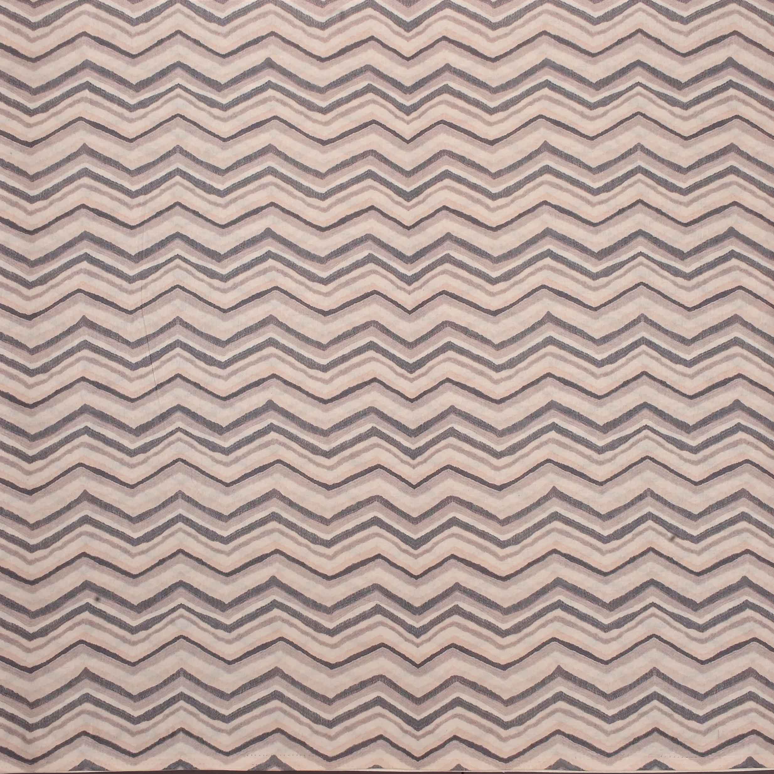 Cream Half White Geomentrical Printed Tussar Fabric