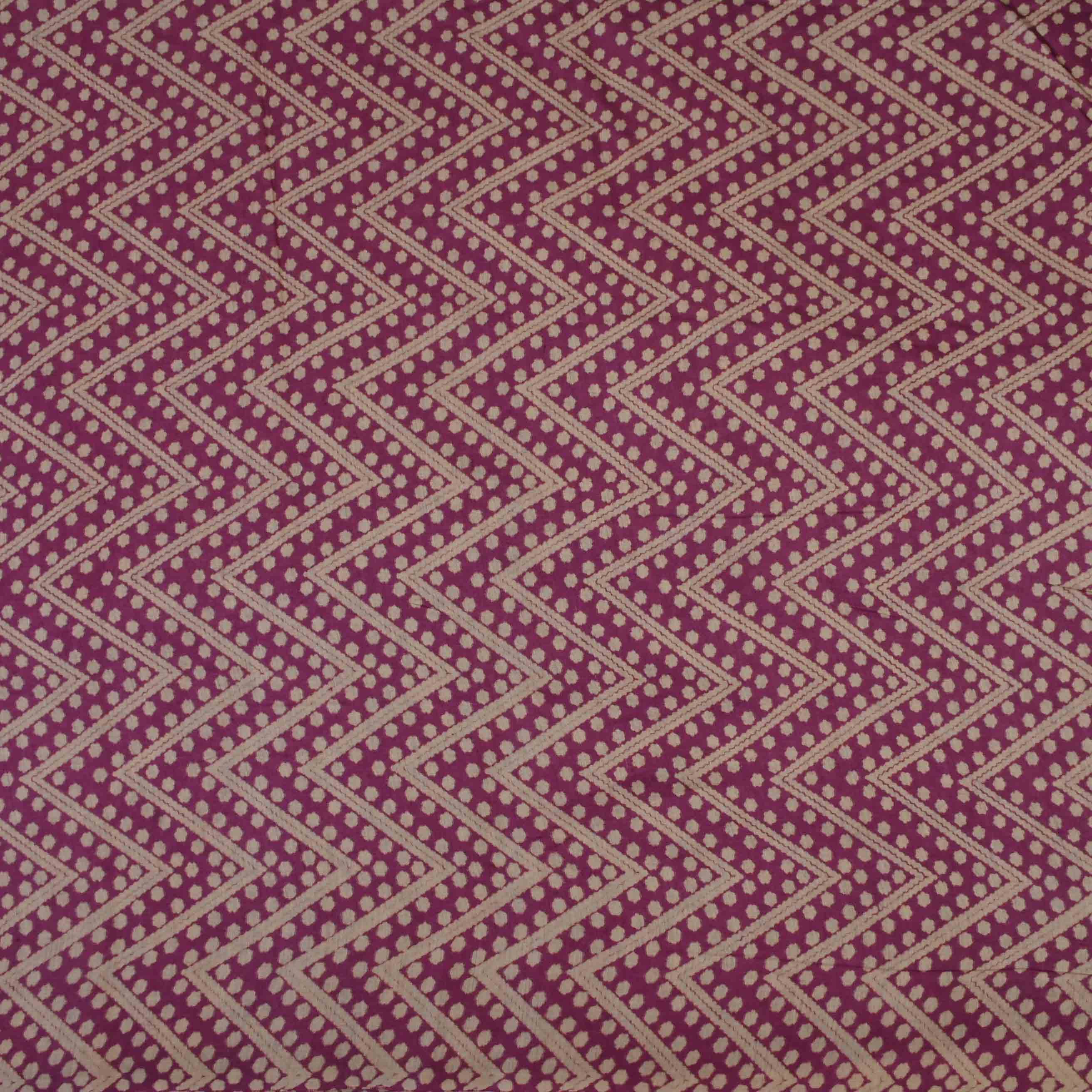 Rouge Pink Printed Tussar Fabric