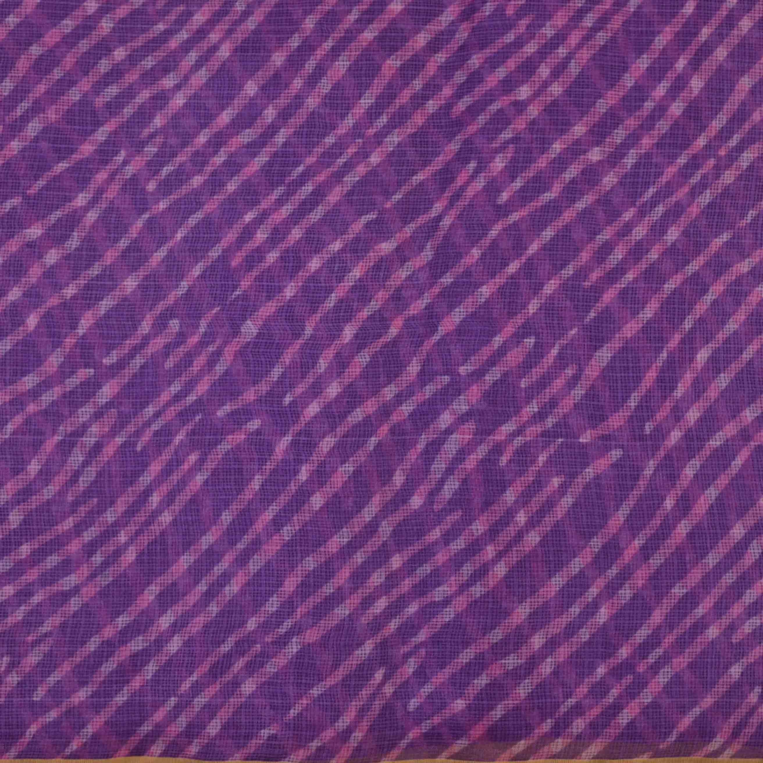 Eminence Purple Printed Kota Fabric